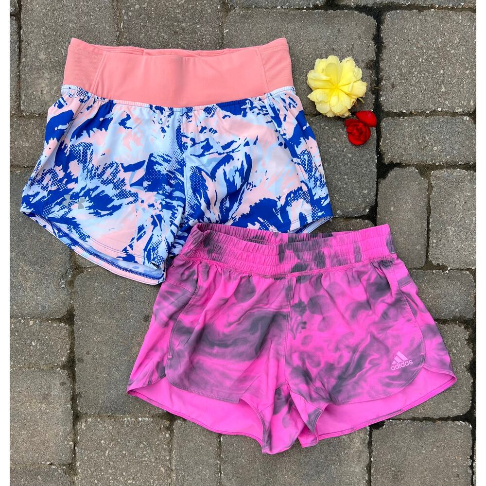 Ladies new Under Armour and Adidas running athletic shorts size XS